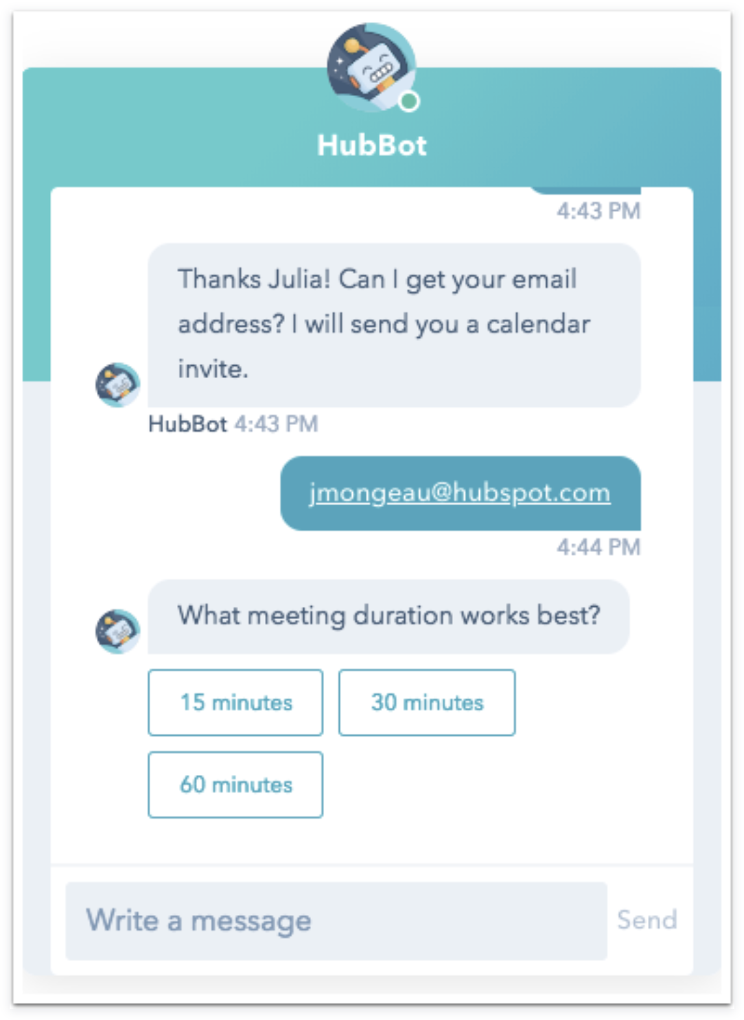 hubspot-chatbot-booking-appontment-slot