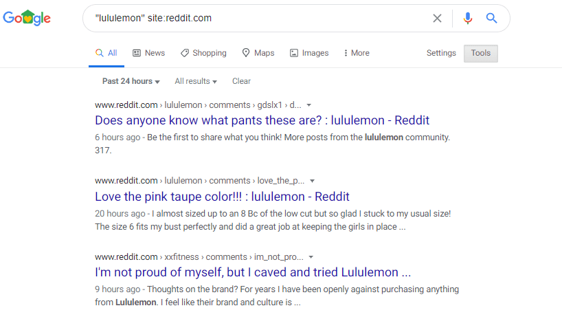 lululemon refined search